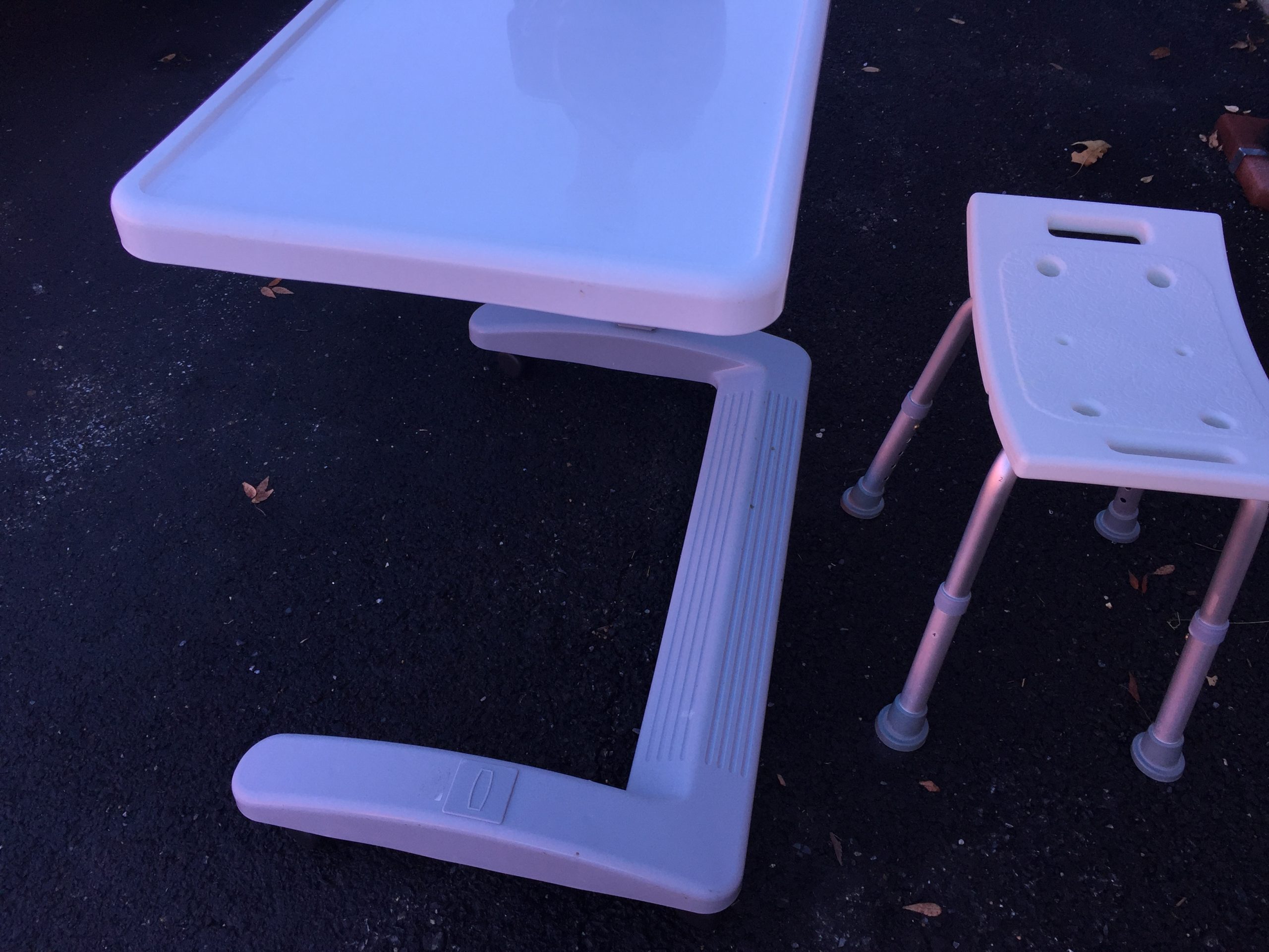 Free Shower Chair & Overbed Table