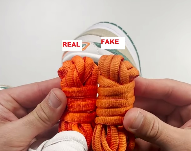 Real Vs Fake Nike SB Dunk Low Jarritos laces 1
