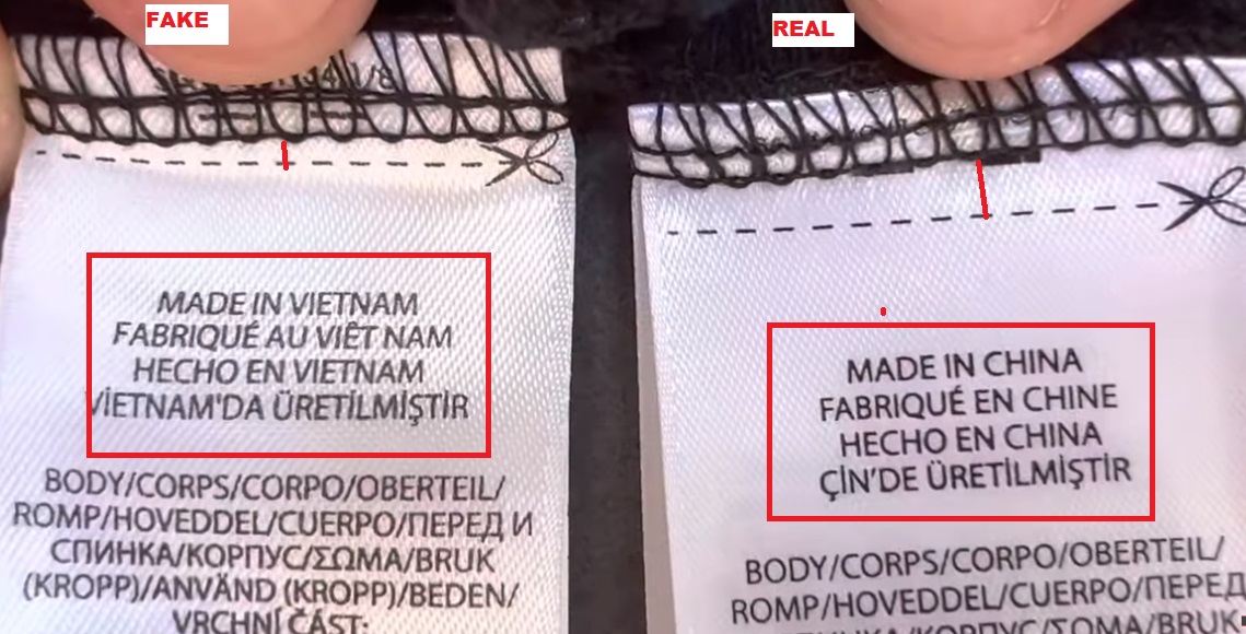 Real vs Fake Polo Ralph Lauren Shirt Bottom tag 1