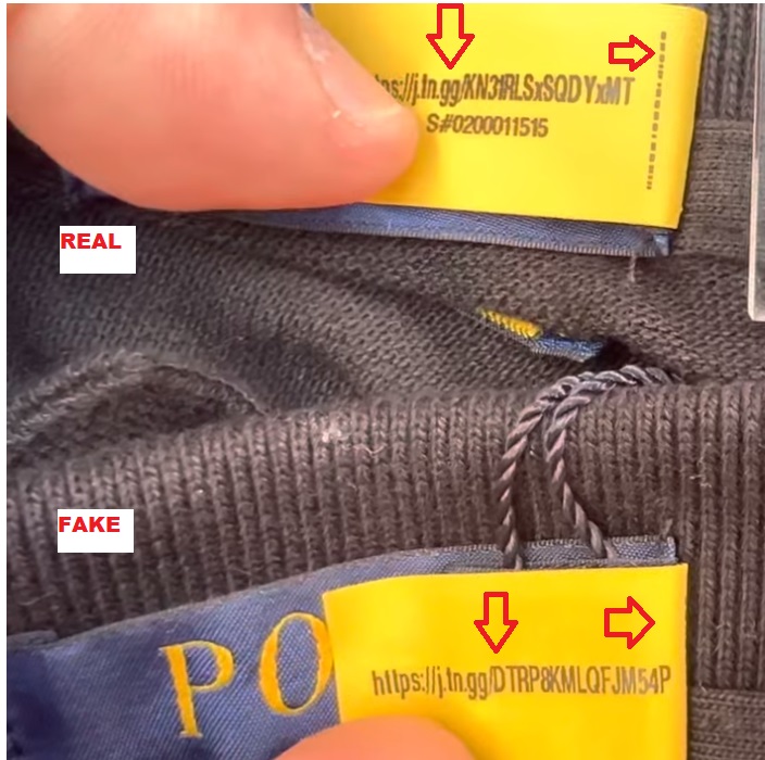 Real vs Fake Polo Ralph Lauren Shirt TAGS 6