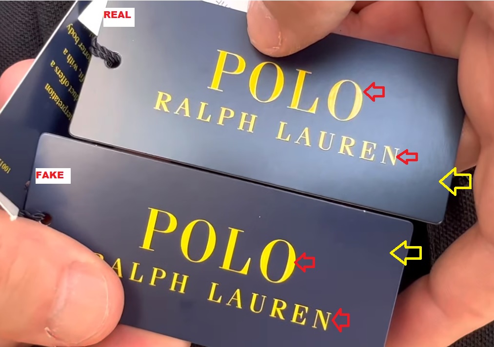 Real vs Fake Polo Ralph Lauren Shirt tags 1