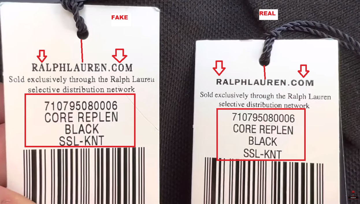 Real vs Fake Polo Ralph Lauren Shirt tags 3
