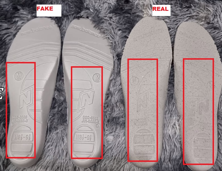 REAL VS FAKE NEW BALANCE 1906D PROTECTION PACK TURTLEDOVE INSOLE 2