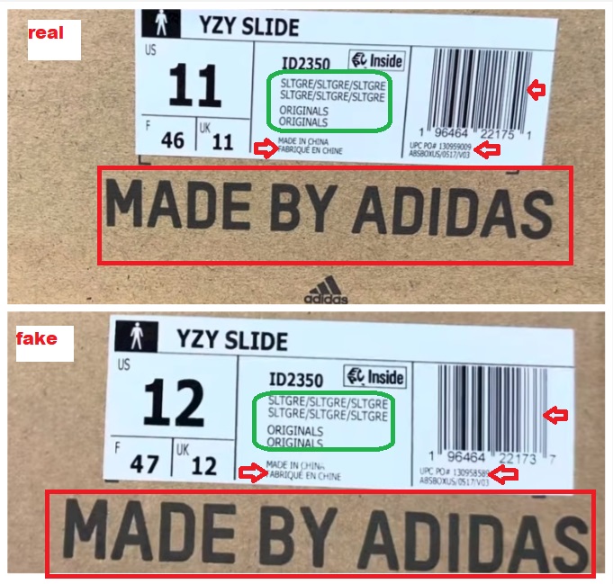 REAL VS FAKE Adidas Yeezy Slide Gray Slate BOX 2