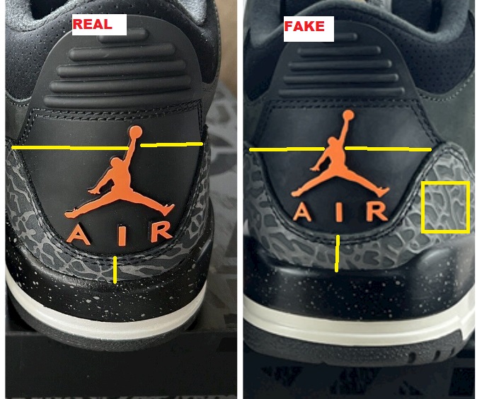 Real vs Fake Air Jordan 3 Fear Pack Back 1