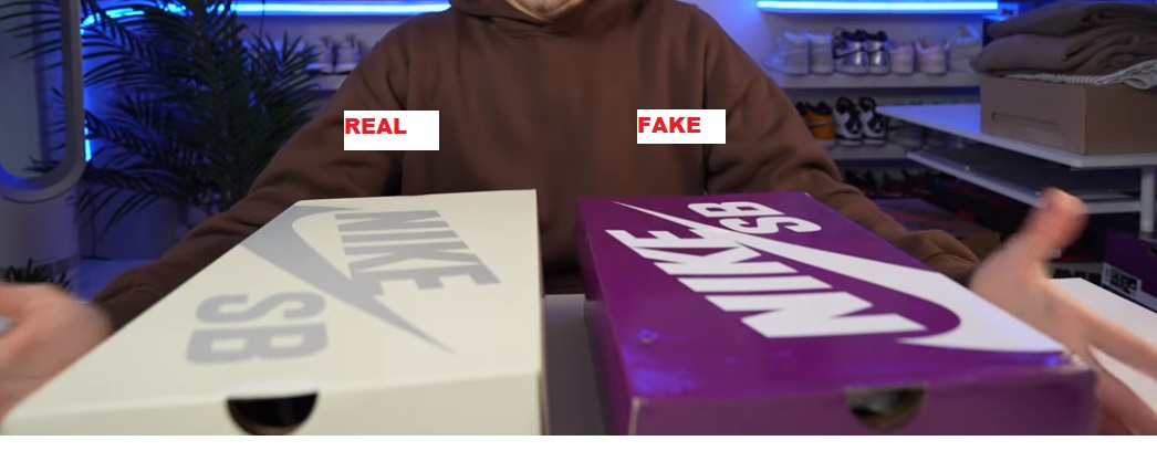 Real vs Fake NIKE SB DUNK TIGHTBOOTH box 1