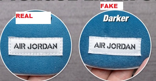 Real vs fake air jordan 4 military blue Tongue 2